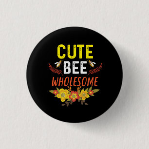 Beekeeper Art Cute Bee Wholesome Button