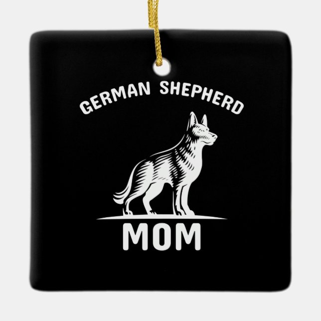 Beekeeper Art German Shepherd Mommy Ceramic Ornament (Front)