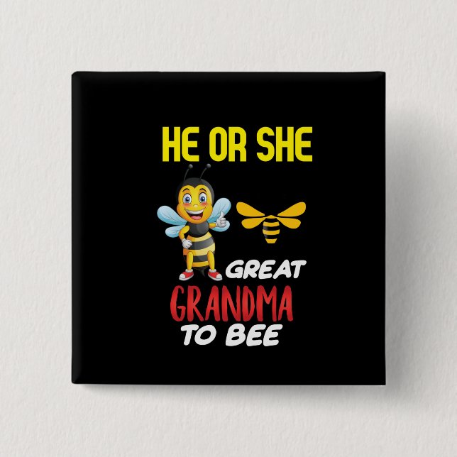 Beekeeper Art Great Grandma To Bee Button (Front)