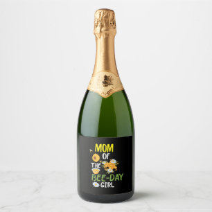 Beekeeper Art Mom Of The Bee-day Girl 2 Sparkling Wine Label
