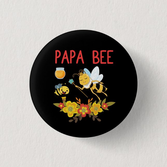 Beekeeper Art Papa Bee 2 Button (Front)