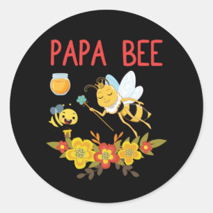 Beekeeper Art Papa Bee 2 Classic Round Sticker
