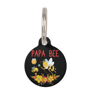 Beekeeper Art Papa Bee 2 Pet ID Tag