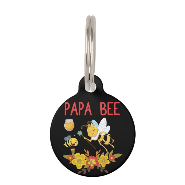 Beekeeper Art Papa Bee 2 Pet ID Tag (Front)
