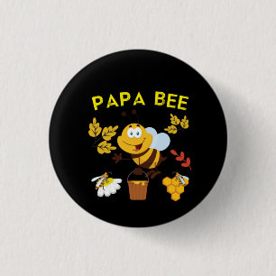 Beekeeper Art Papa Bee Button