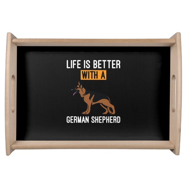 Beekeeper Art With A German Shepherd Serving Tray (Front)
