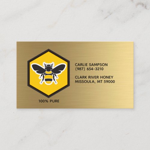 Beekeeper Brushed Gold Business Card