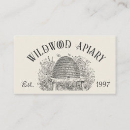 Beekeeper Cottage Style Vintage Skep & Honeybees Business Card