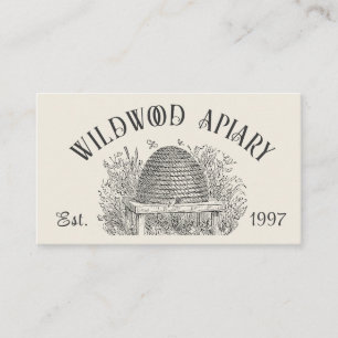Beekeeper Cottage Style Vintage Skep & Honeybees Business Card