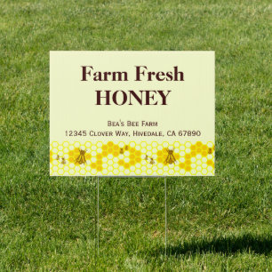 Beekeeper Custom Honey Farm Advertising Yard Sign