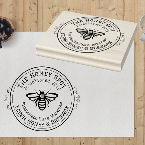 Beekeeper Double Line Rubber Stamp