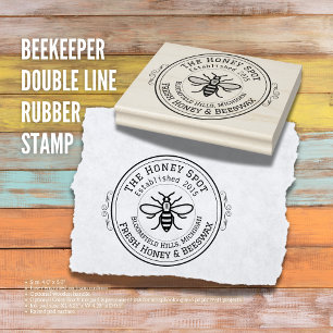 Beekeeper Double Line Rubber Stamp