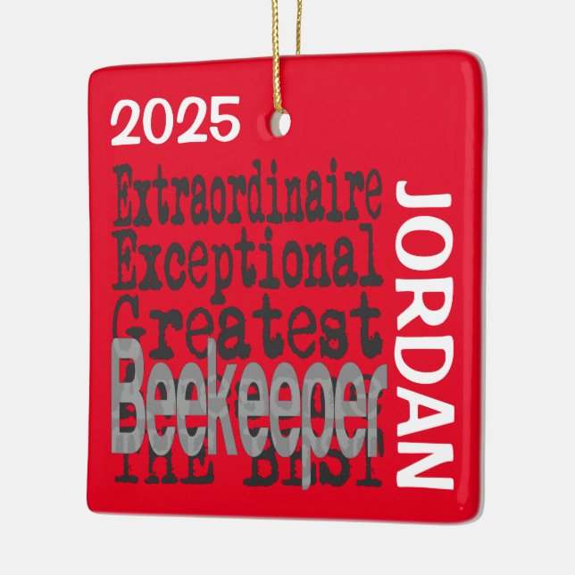 Beekeeper Extraordinaire CUSTOM Ceramic Ornament (Left)