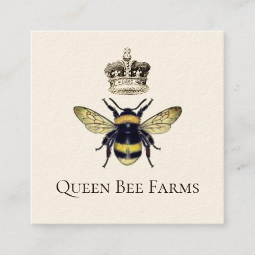 Beekeeper Farm Apiary Bee And Crown Honey Logo Square Business Card