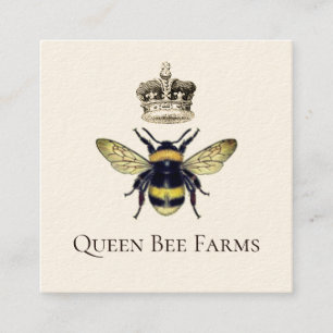 Beekeeper Farm Apiary Bee And Crown Honey Product Square Business Card