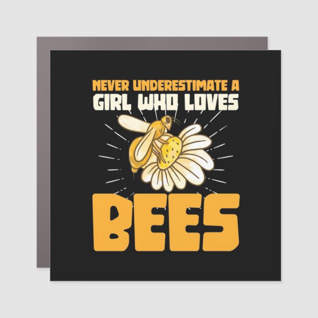 Beekeeper Gift | A Girl Who Loves Bees Car Magnet (Front)