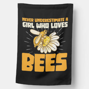 Beekeeper Gift A Girl Who Loves Bees House Flag