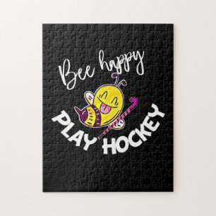 Beekeeper Gift Bee Happy Play Hockey Jigsaw Puzzle