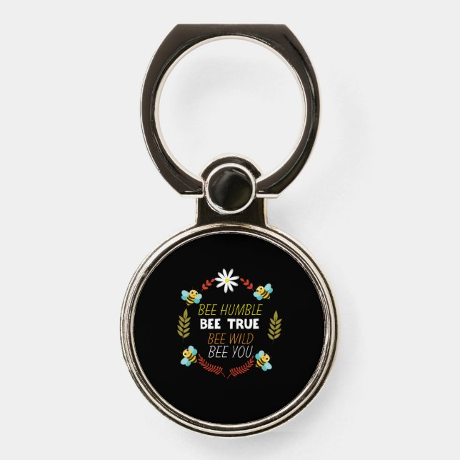 Beekeeper Gift | Bee Humble Bee True Phone Ring Stand (Front)