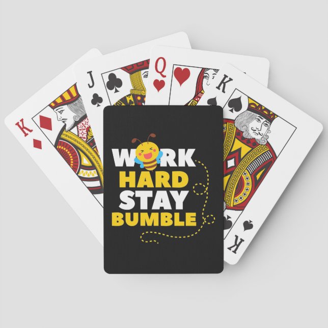 Beekeeper Gift | Bee Work Hard Stay Bumble Poker Cards (Back)