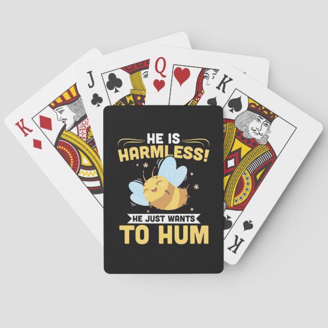Beekeeper Gift | Beekeeper Just Wants To Hum Poker Cards (Back)