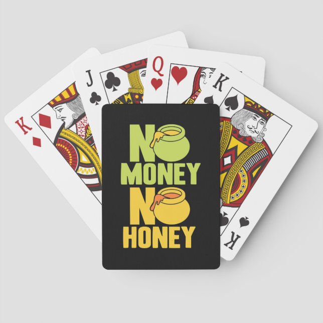 Beekeeper Gift | Beekeeper No Money No Honey Poker Cards (Back)