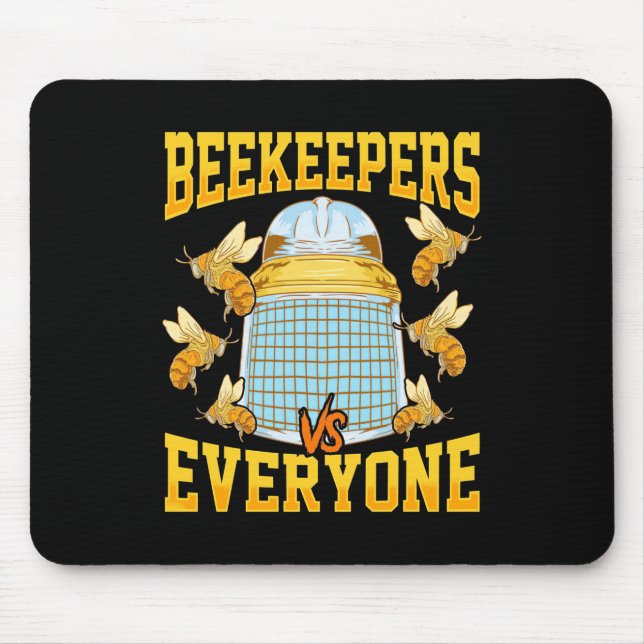 Beekeeper Gift | Beekeepers And Everyone Mouse Pad (Front)