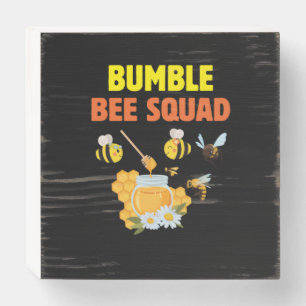 Beekeeper Gift   Bumble Bee Squad Family Wooden Box Sign