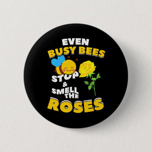 Beekeeper Gift Even Busy Bees Button