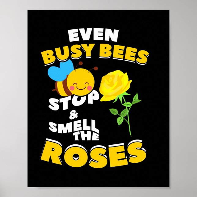 Beekeeper Gift | Even Busy Bees Poster (Front)