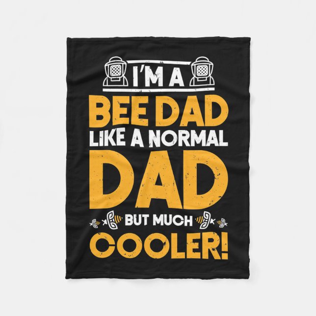 Beekeeper Gift | I Am A Bee Dad Fleece Blanket (Front)