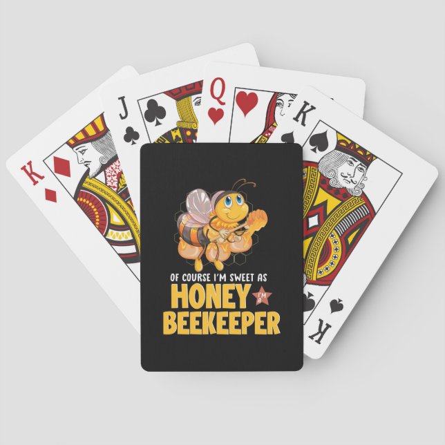 Beekeeper Gift | I Am Sweet As Honey Beekeeper Poker Cards (Back)