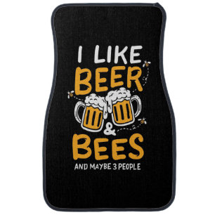 Beekeeper Gift I Like Beer And Bees Car Floor Mat