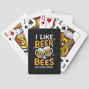 Beekeeper Gift I Like Beer And Bees Poker Cards