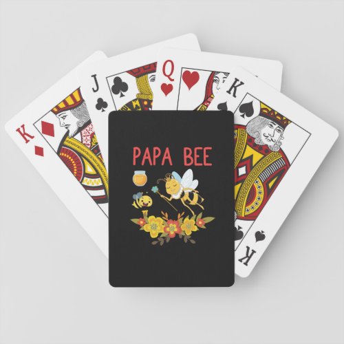 Beekeeper Gift  Papa Bee Flowers Playing Cards