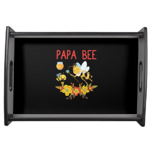 Beekeeper Gift   Papa Bee Flowers Serving Tray