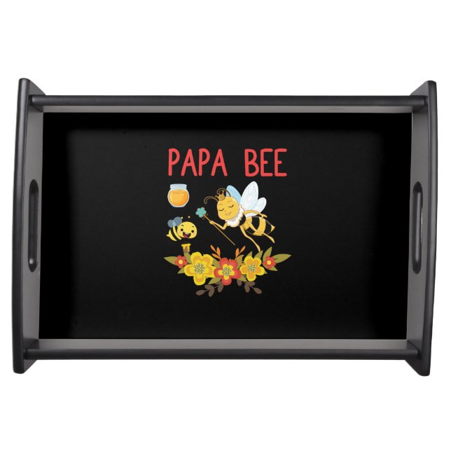 Beekeeper Gift | Papa Bee Flowers Serving Tray (Front)