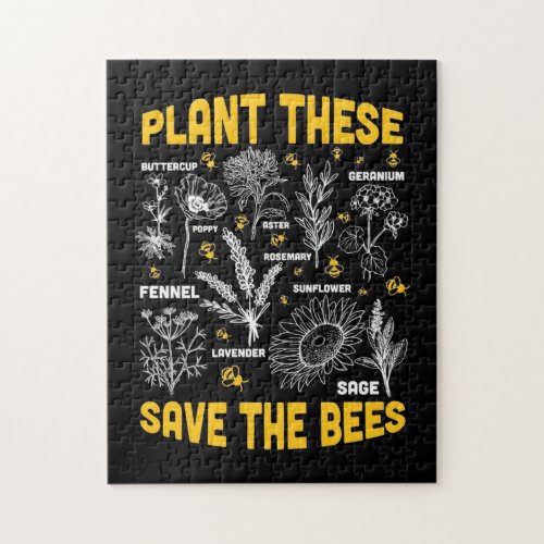 Beekeeper Gift  Plant These Save The Bees Jigsaw Puzzle