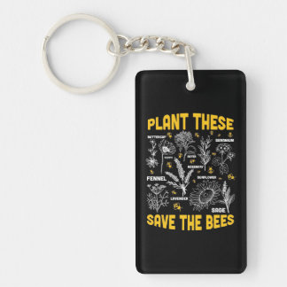 Beekeeper Gift | Plant These Save The Bees Keychain