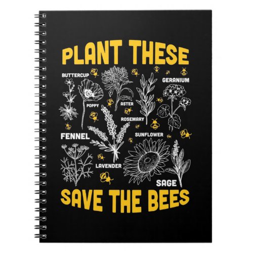 Beekeeper Gift  Plant These Save The Bees Notebook