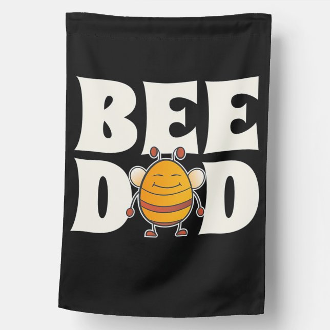 Beekeeper Gift | Proud Bee Dad House Flag (Front)