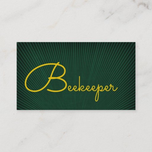 Customizable Beekeeper Green and Gold Business Card