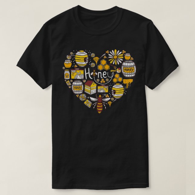 Beekeeper heart love Bee keeper Honey gift men wom T-Shirt (Design Front)