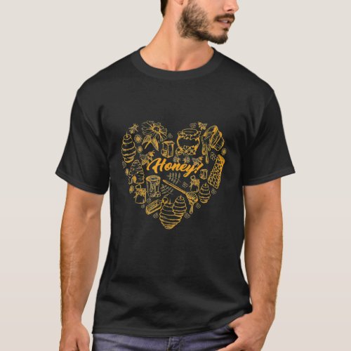 Beekeeper heart love Bee keeper Honey men women ki T_Shirt