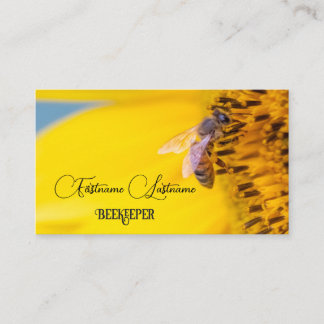 Beekeeper Honey Apiarist honey bee yellow flower Business Card