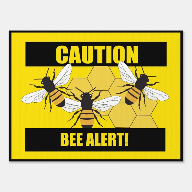 Beekeeper Honey Bee Alert Medium Yard Sign (Front)