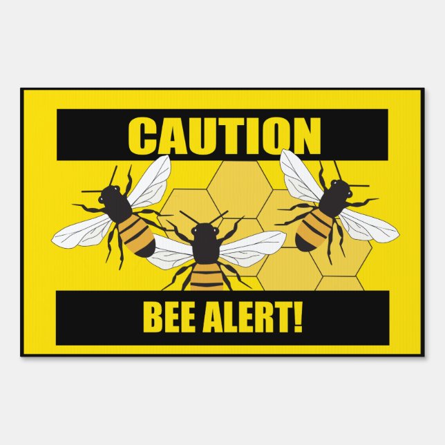 Beekeeper Honey Bee Alert Small Yard Sign (Front)