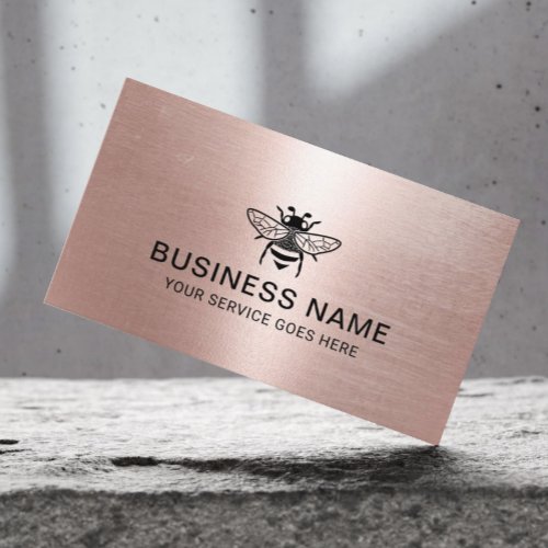 Beekeeper Honey Bee Apiary Honeycomb Rose Gold Business Card