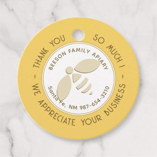 Beekeeper Honey Bee Thank you Promotional Gift Tag