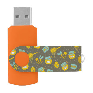 Beekeeper Honey Dipper Pattern USB Flash Drive